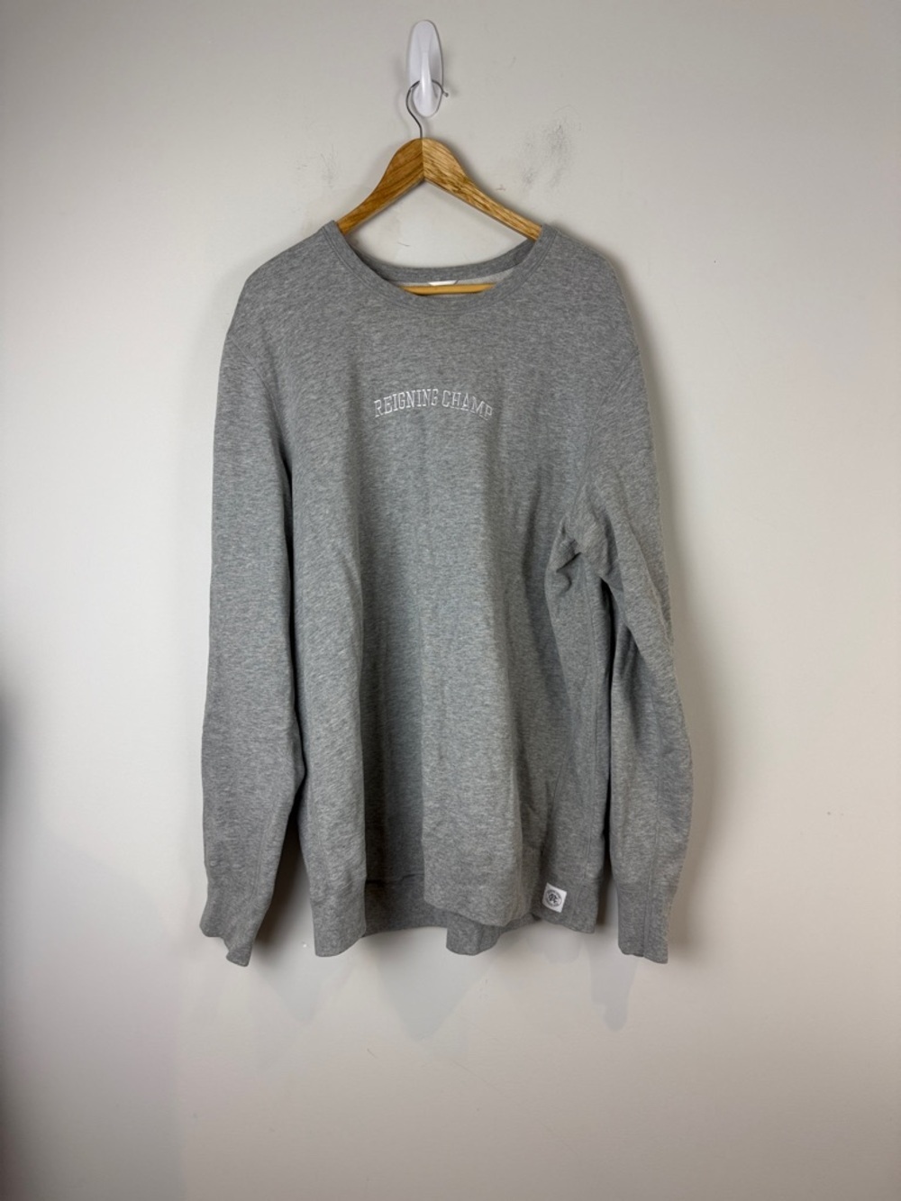 Reigning Champ Light Gray Crewneck Sweatshirt Size XXL - Picture 1 of 8